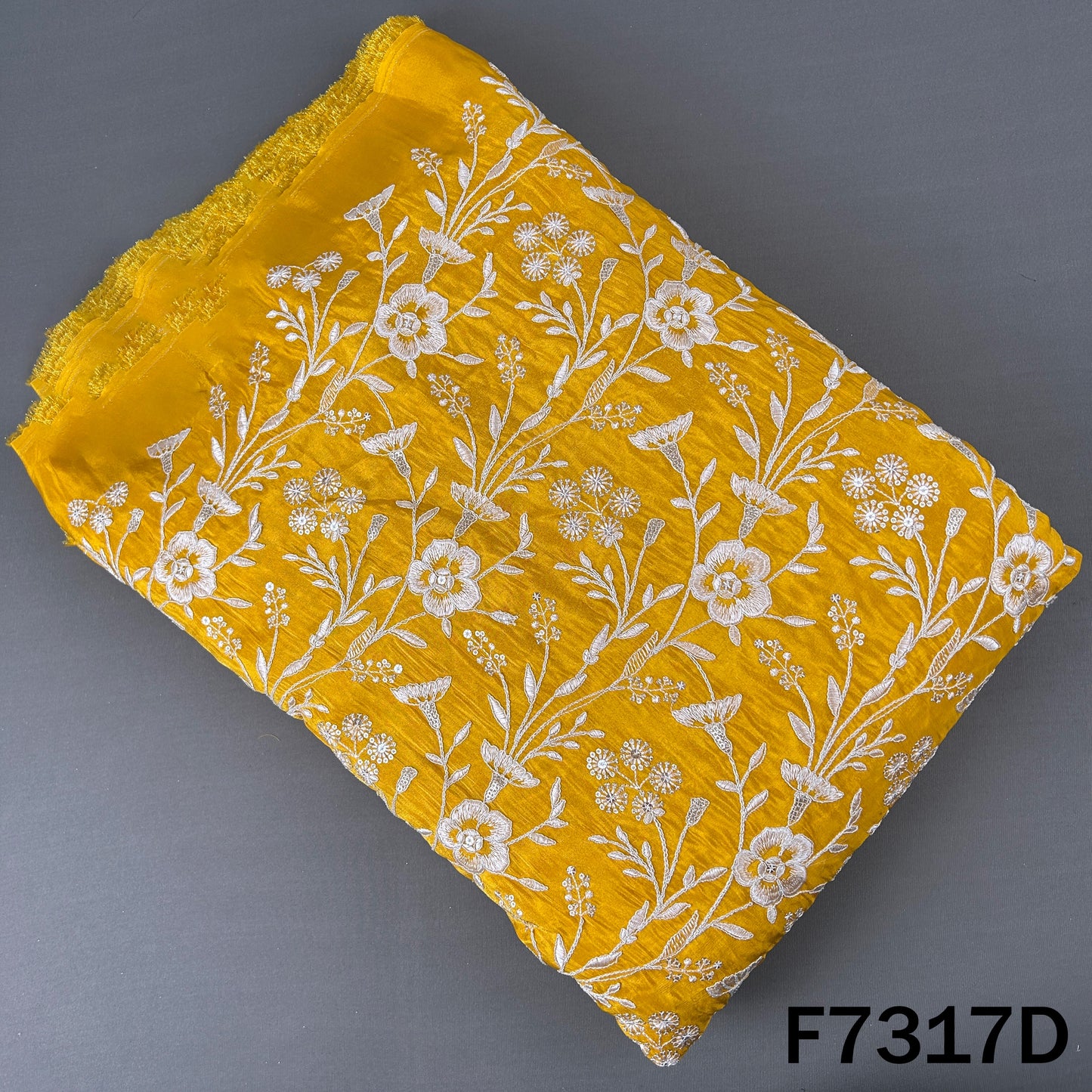 Thread Zari Sequins Embroidered Shimmer Tissue Fabric - F7317