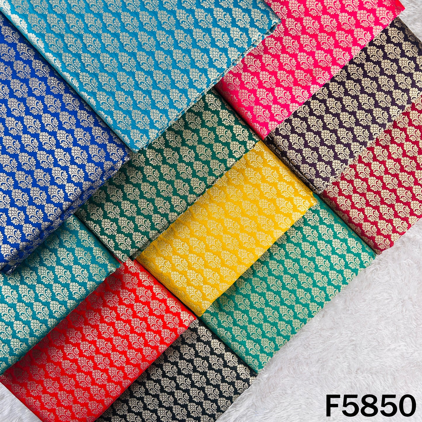 Zari Buti Work Brocade Silk Fabric - F5850