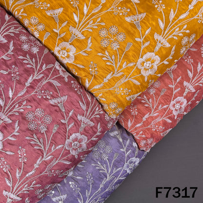 Thread Zari Sequins Embroidered Shimmer Tissue Fabric - F7317