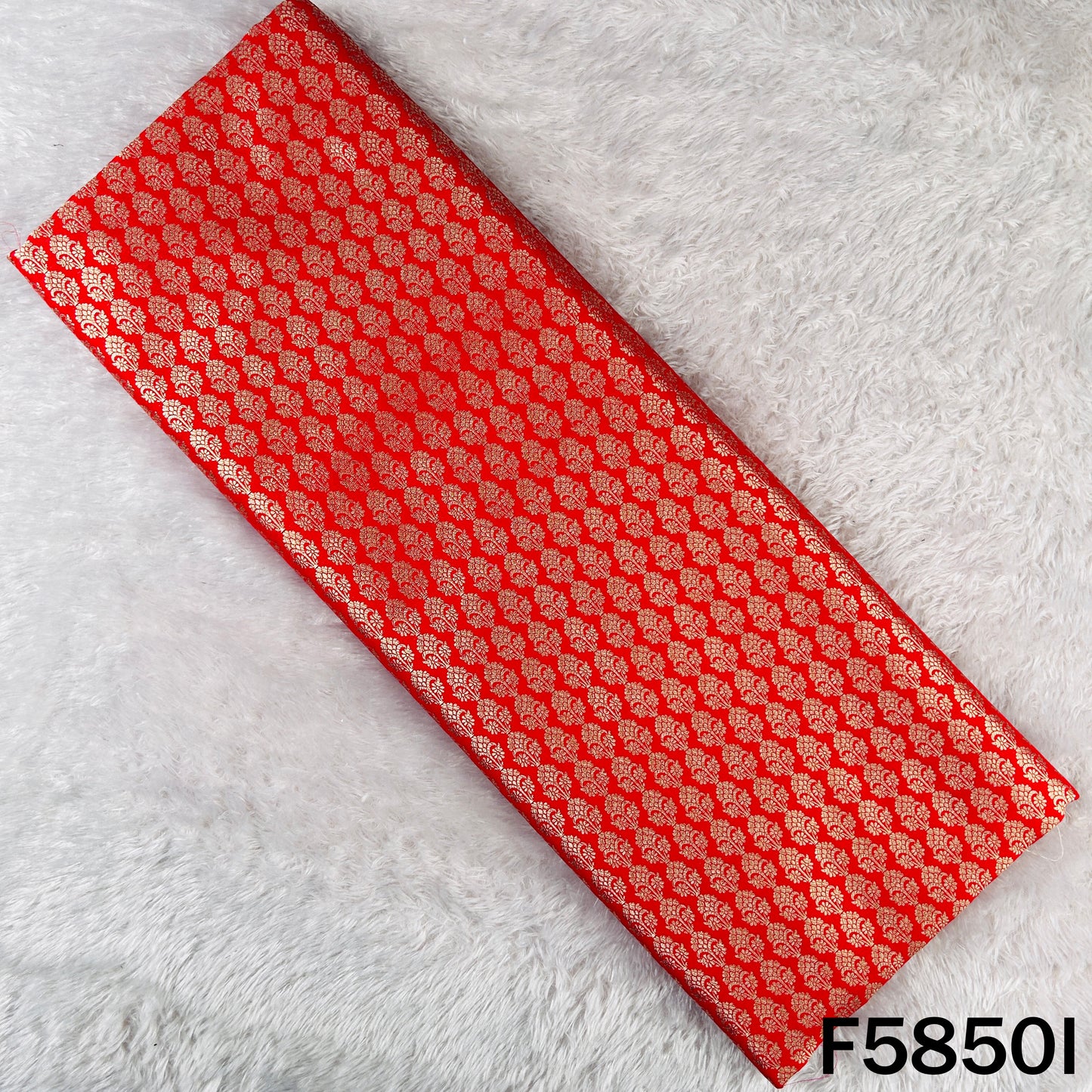 Zari Buti Work Brocade Silk Fabric - F5850