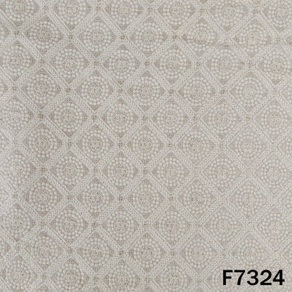 Dyeable Thread Sequins Embroidered Georgette Fabric - F7324