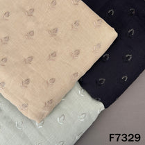 Cut Dana Thread Sequins Work Linen Fabric - F7329