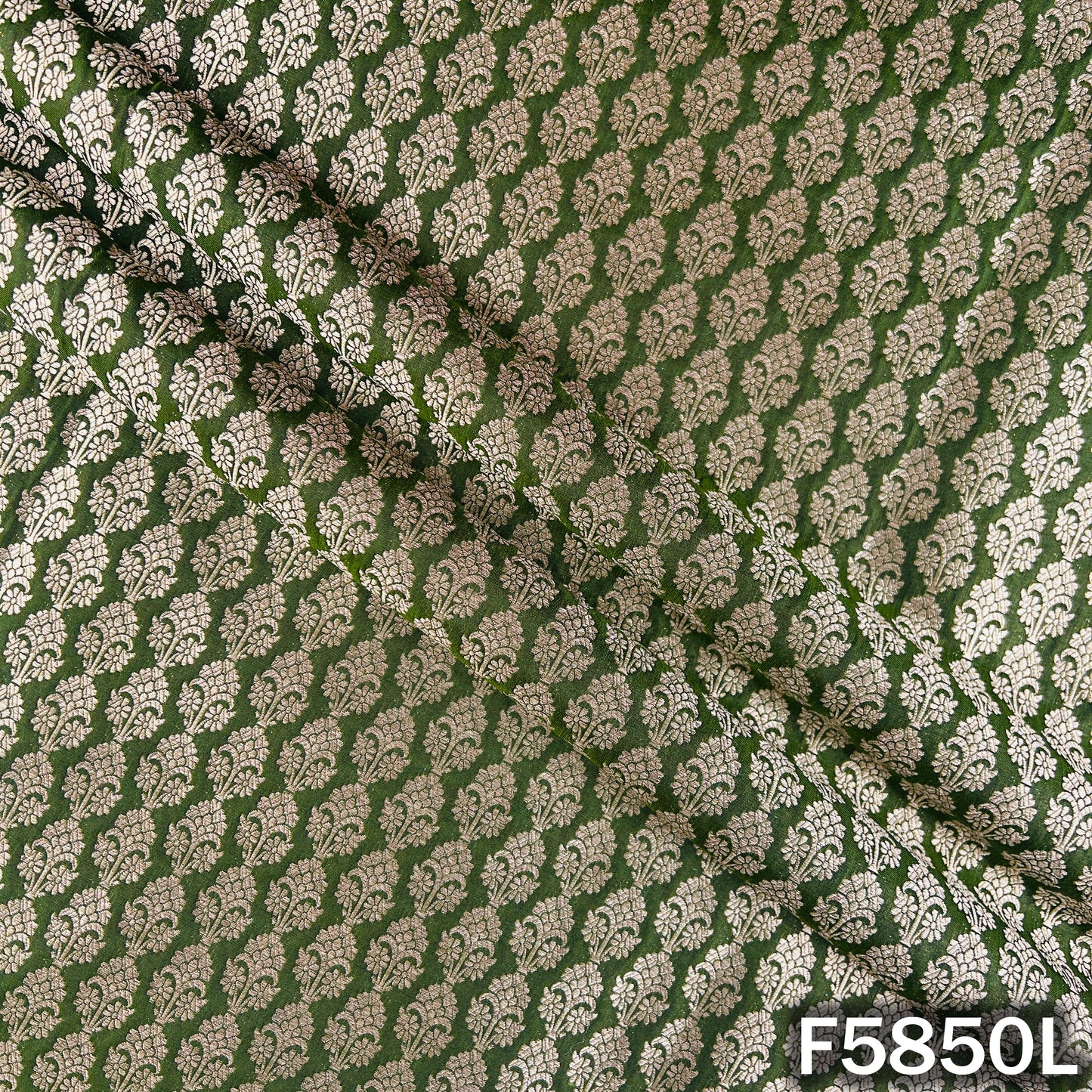 Zari Buti Work Brocade Silk Fabric - F5850