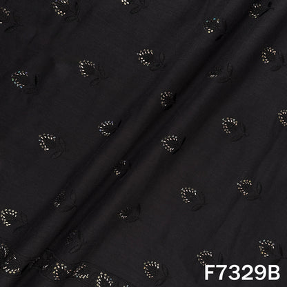 Cut Dana Thread Sequins Work Linen Fabric - F7329