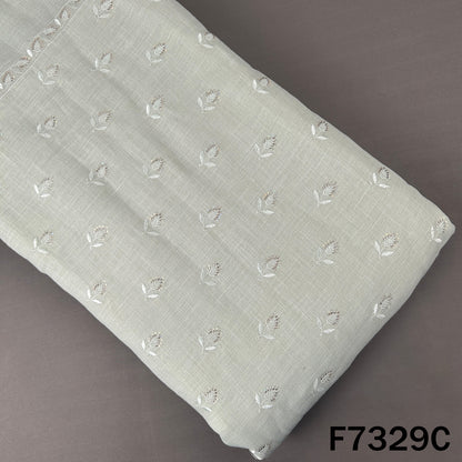 Cut Dana Thread Sequins Work Linen Fabric - F7329