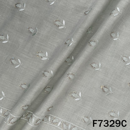 Cut Dana Thread Sequins Work Linen Fabric - F7329