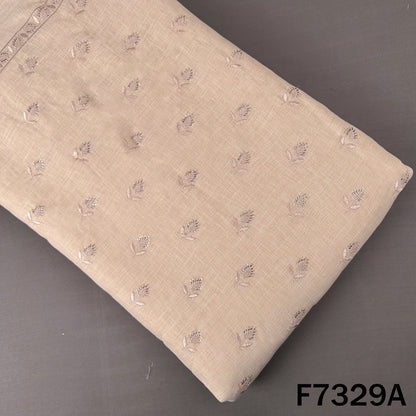 Cut Dana Thread Sequins Work Linen Fabric - F7329