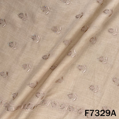 Cut Dana Thread Sequins Work Linen Fabric - F7329