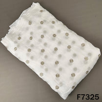 Dyeable Cut Dana Zari Work Organza Fabric - F7325