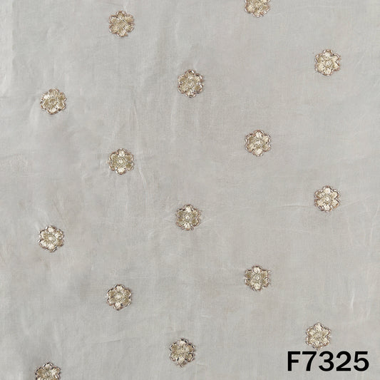 Dyeable Cut Dana Zari Work Organza Fabric - F7325