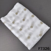 Dyeable Cut Dana Zari Sequins Work Organza Fabric - F7326