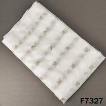Dyeable Cut Dana Zari Work Organza Fabric - F7327