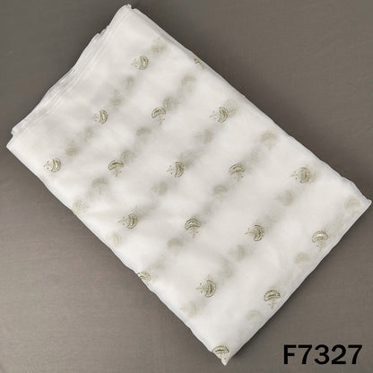 Dyeable Cut Dana Zari Work Organza Fabric - F7327