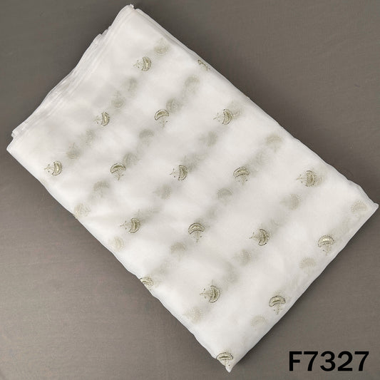 Dyeable Cut Dana Zari Work Organza Fabric - F7327