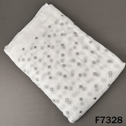 Dyeable Zari Sequins Work Georgette Fabric - F7328