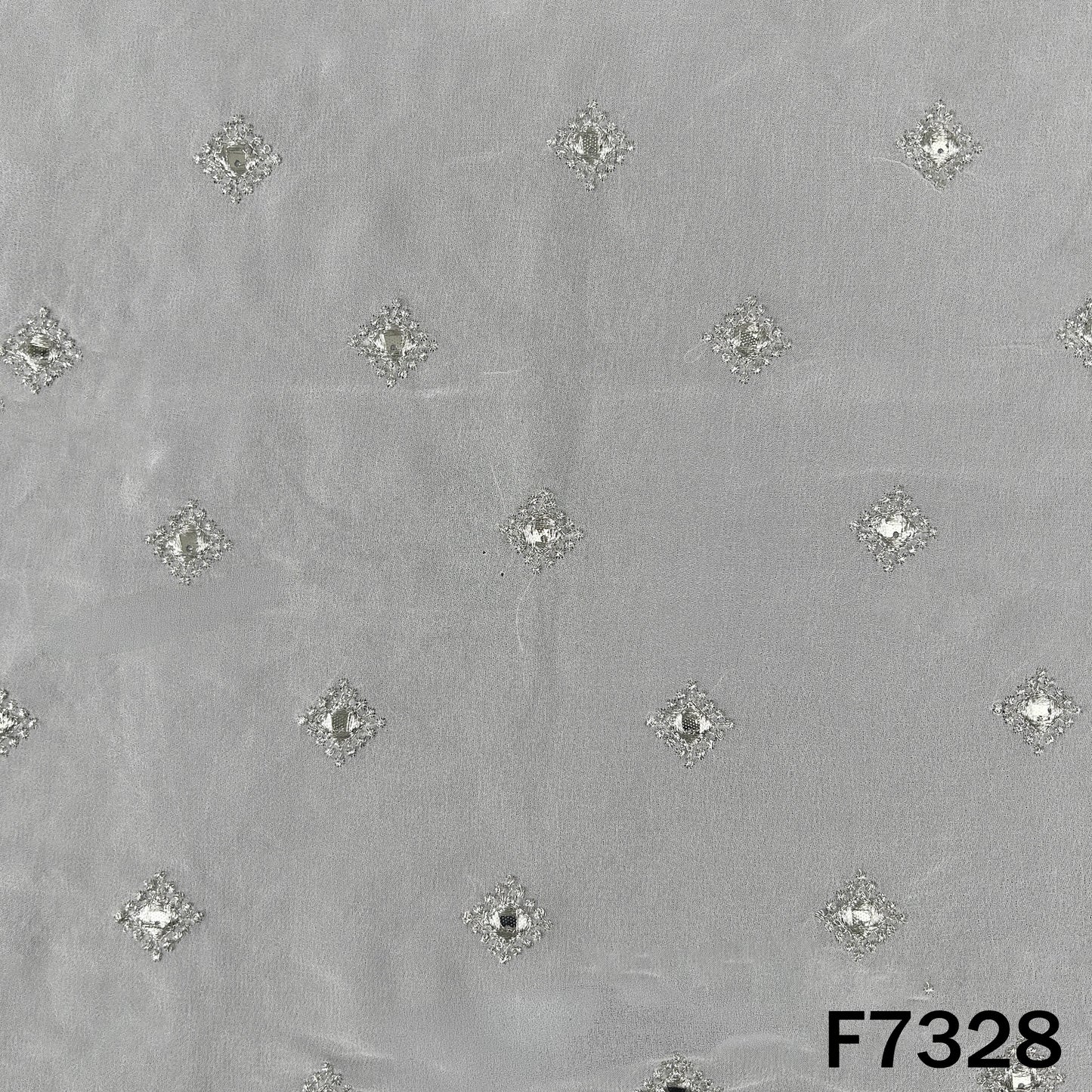 Dyeable Zari Sequins Work Georgette Fabric - F7328