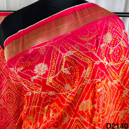 Bandhani Print Dola Silk Dupatta-D2140
