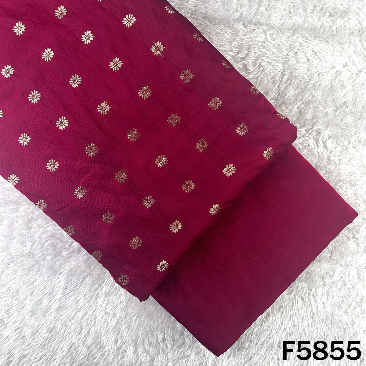 Zari Buti Work Brocade Silk Fabric - F5855