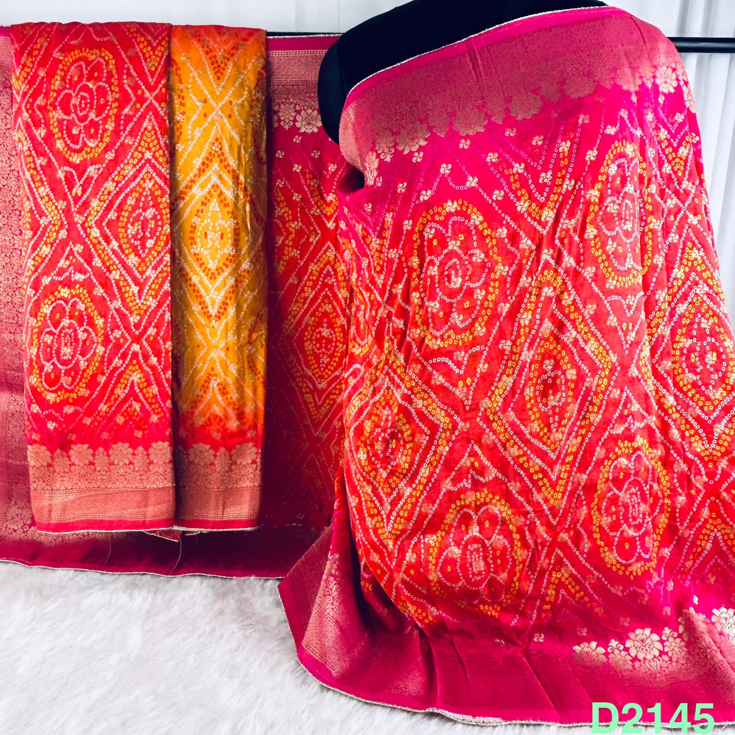 Bandhani Print Dola Silk Dupatta-D2145