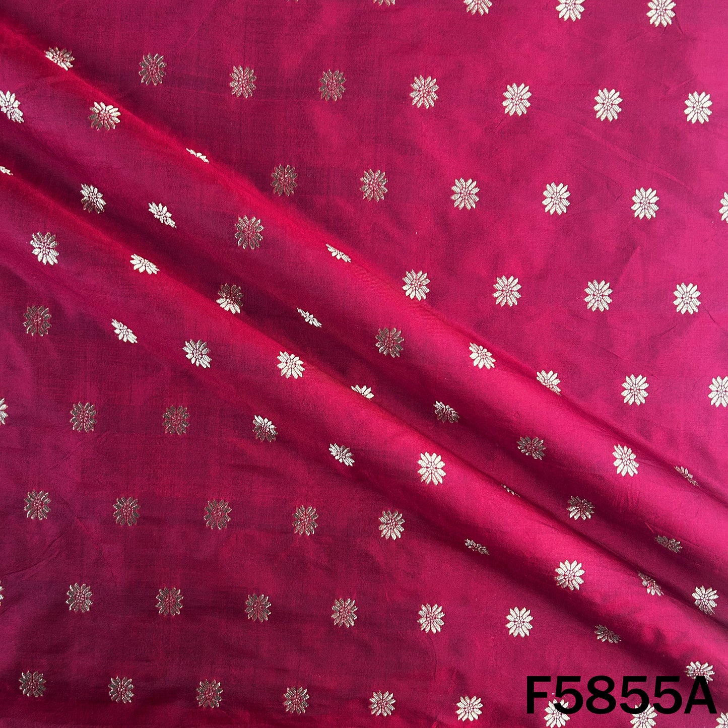 Zari Buti Work Brocade Silk Fabric - F5855