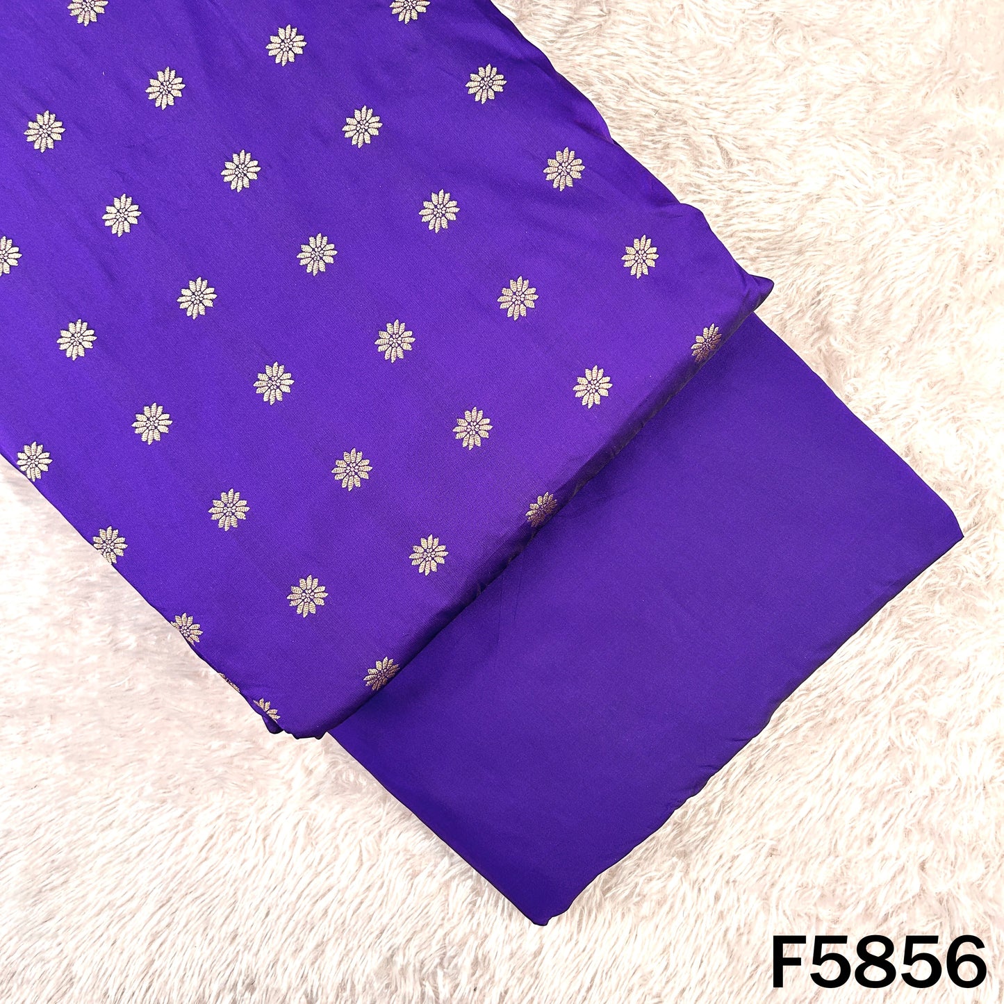 Zari Buti Work Brocade Silk Fabric - F5856