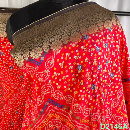 Bandhani Print Dola Silk Dupatta-D2146