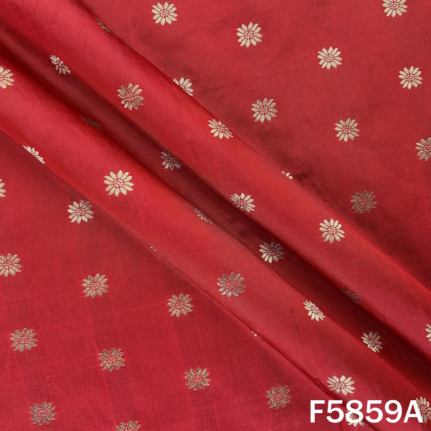 Zari Buti Work Brocade Silk Fabric - F5859