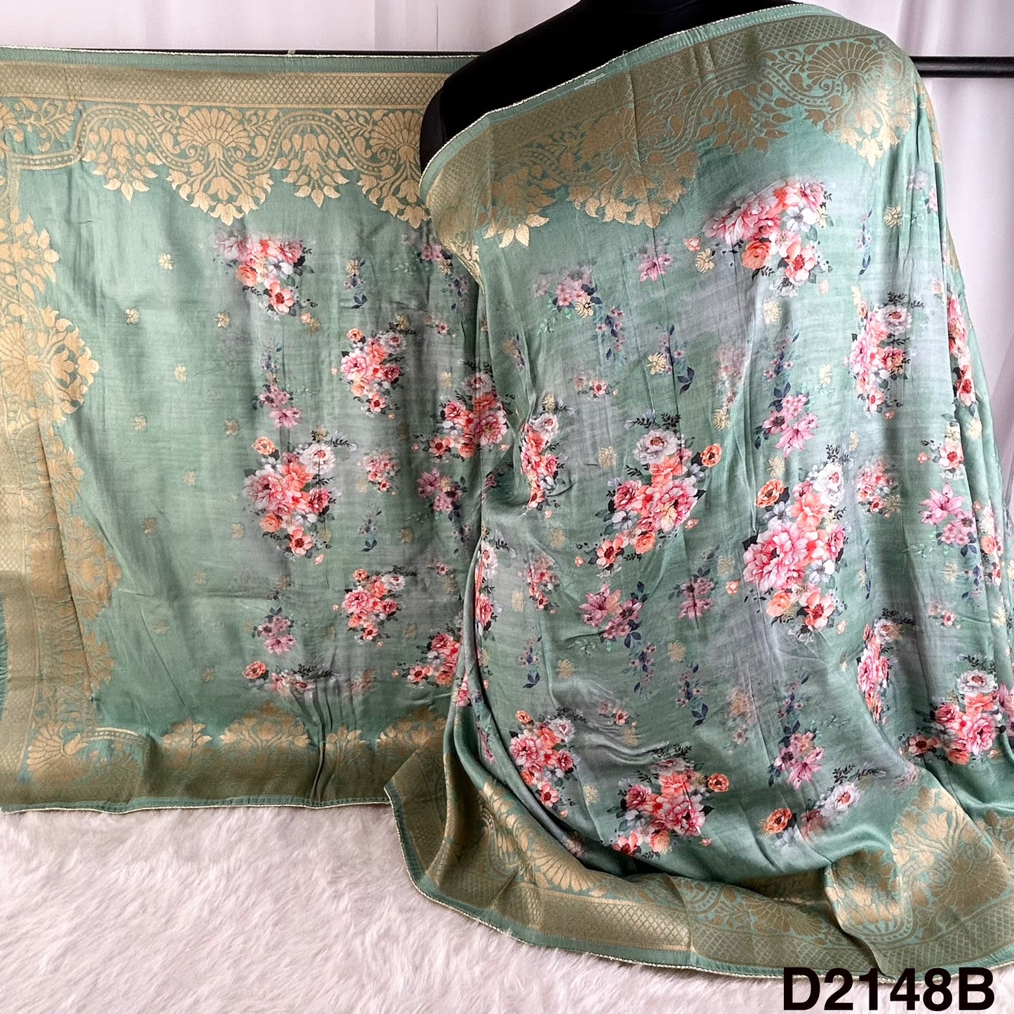 Digital Print Dola Silk Dupatta-D2148