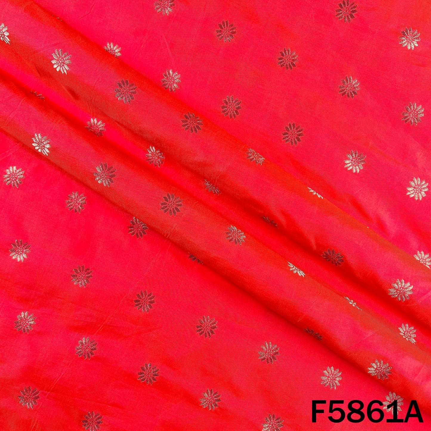 Zari Buti Work Brocade Silk Fabric - F5861