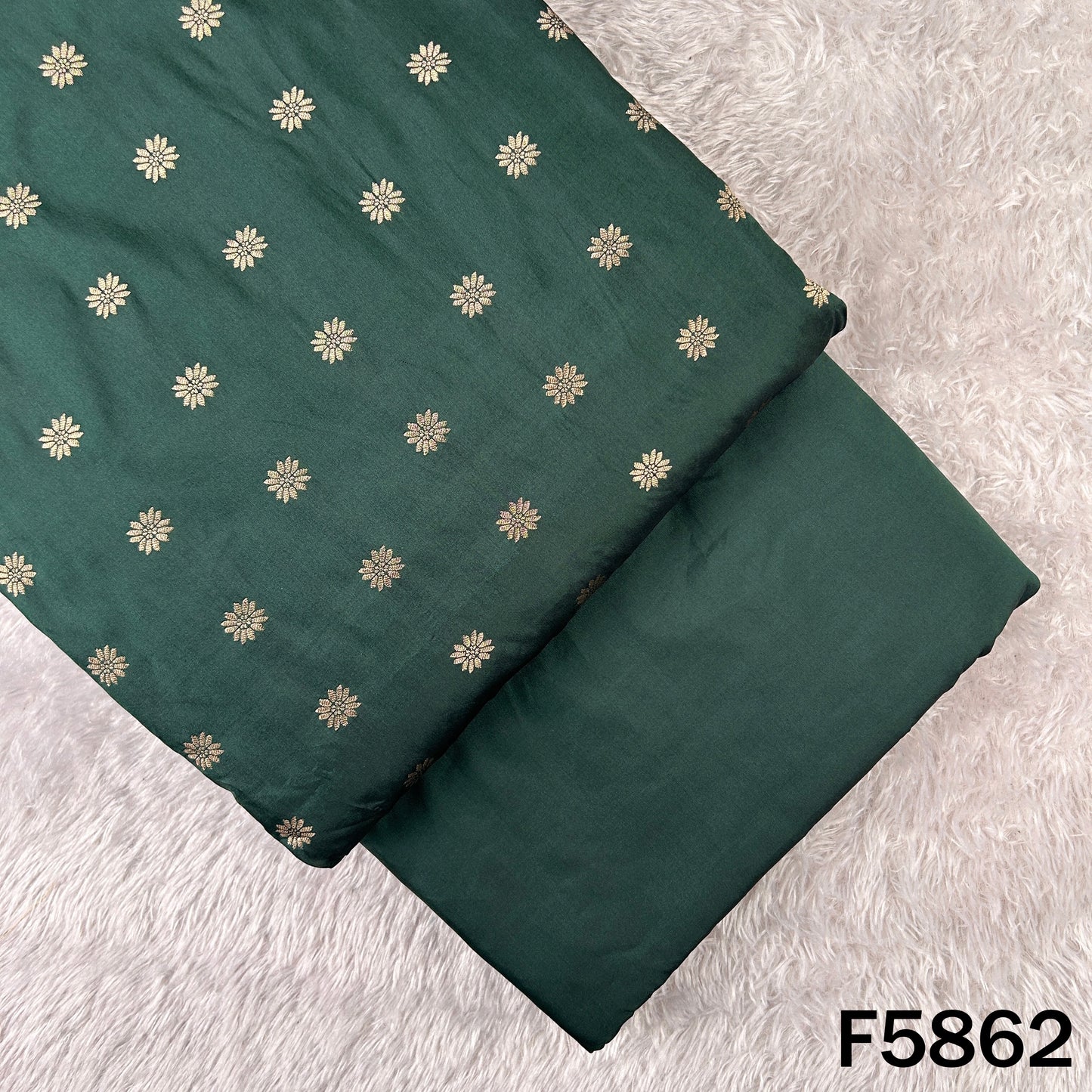 Zari Buti Work Brocade Silk Fabric - F5862