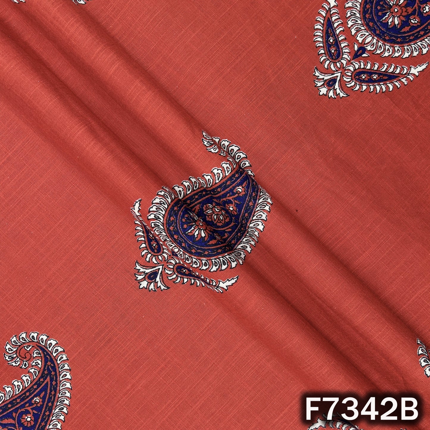 Printed Slub Cotton Fabric - F7342