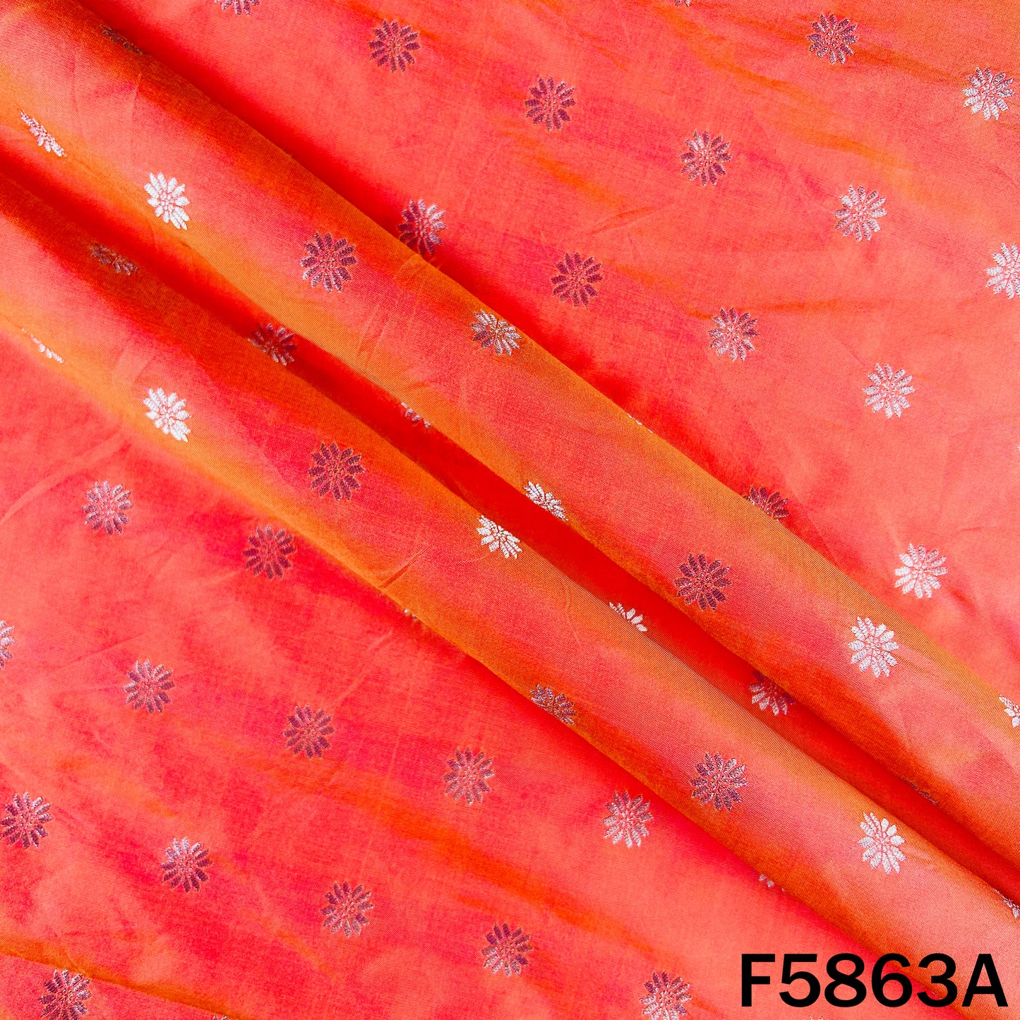 Zari Buti Work Brocade Silk Fabric - F5863