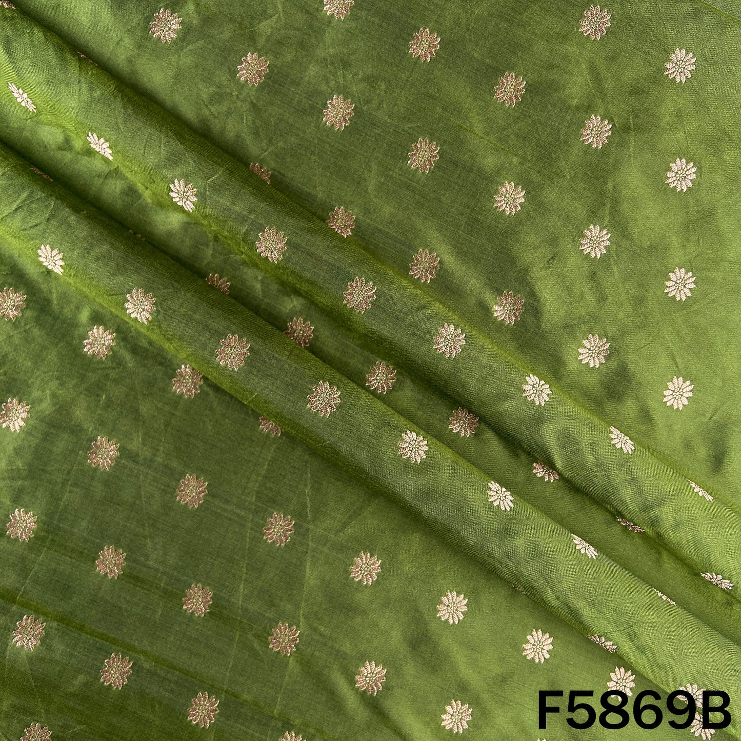 Zari Buti Work Brocade Silk Fabric - F5869
