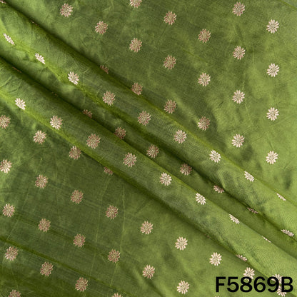 Zari Buti Work Brocade Silk Fabric - F5869