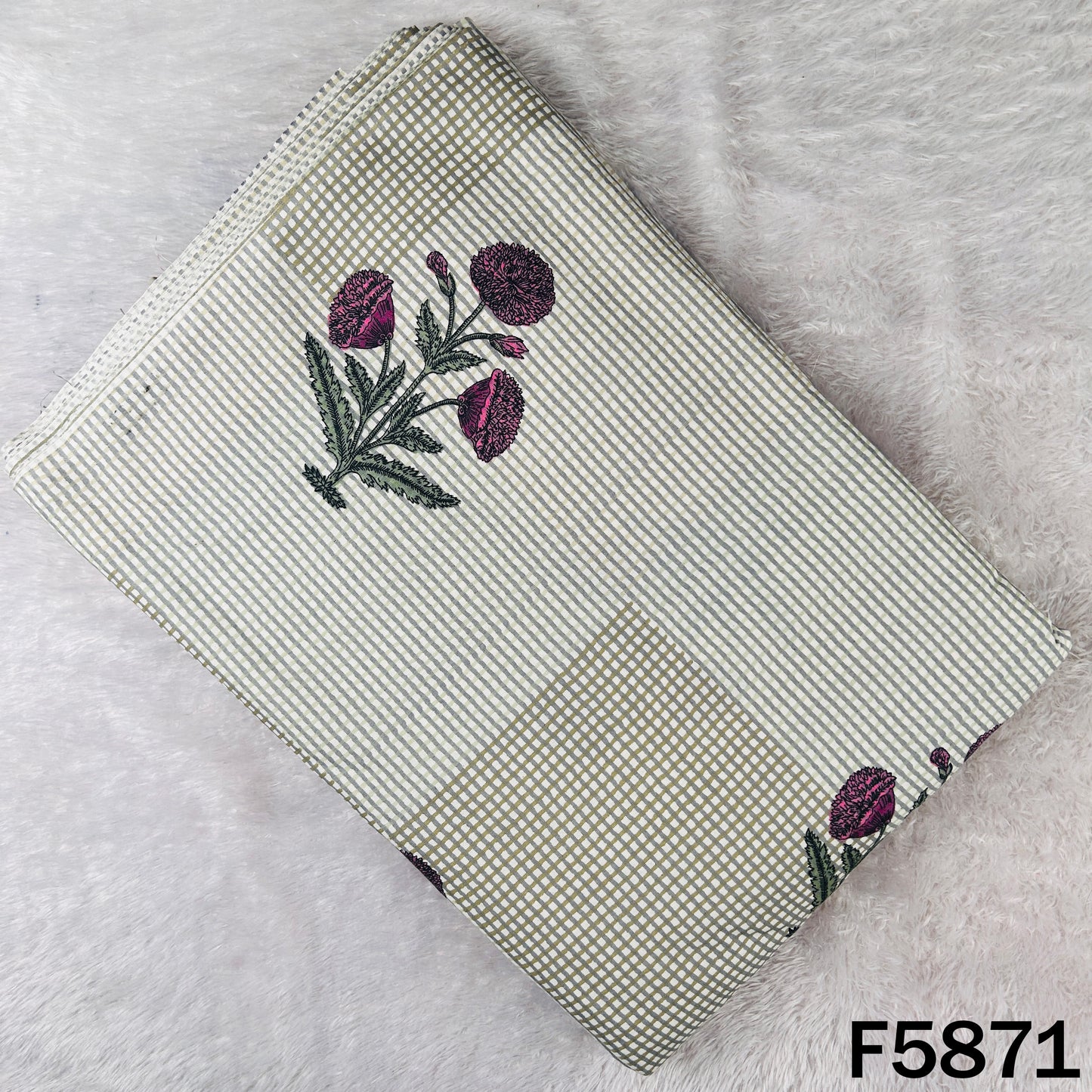 Block Print Cambric Cotton Fabric - F5871