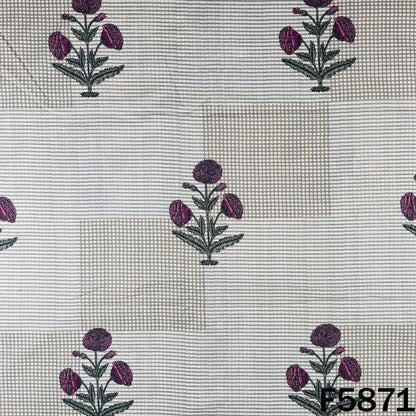 Block Print Cambric Cotton Fabric - F5871