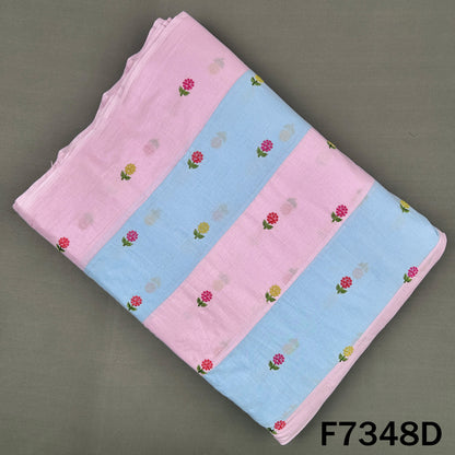 Thread Embroidered Patch Work Pure Cotton Fabric - F7348