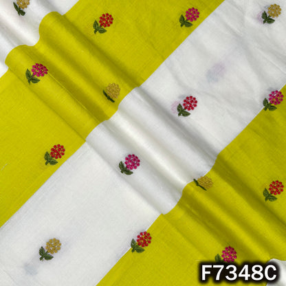 Thread Embroidered Patch Work Pure Cotton Fabric - F7348