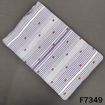 Stripes Thread Work Cotton Fabric - F7349