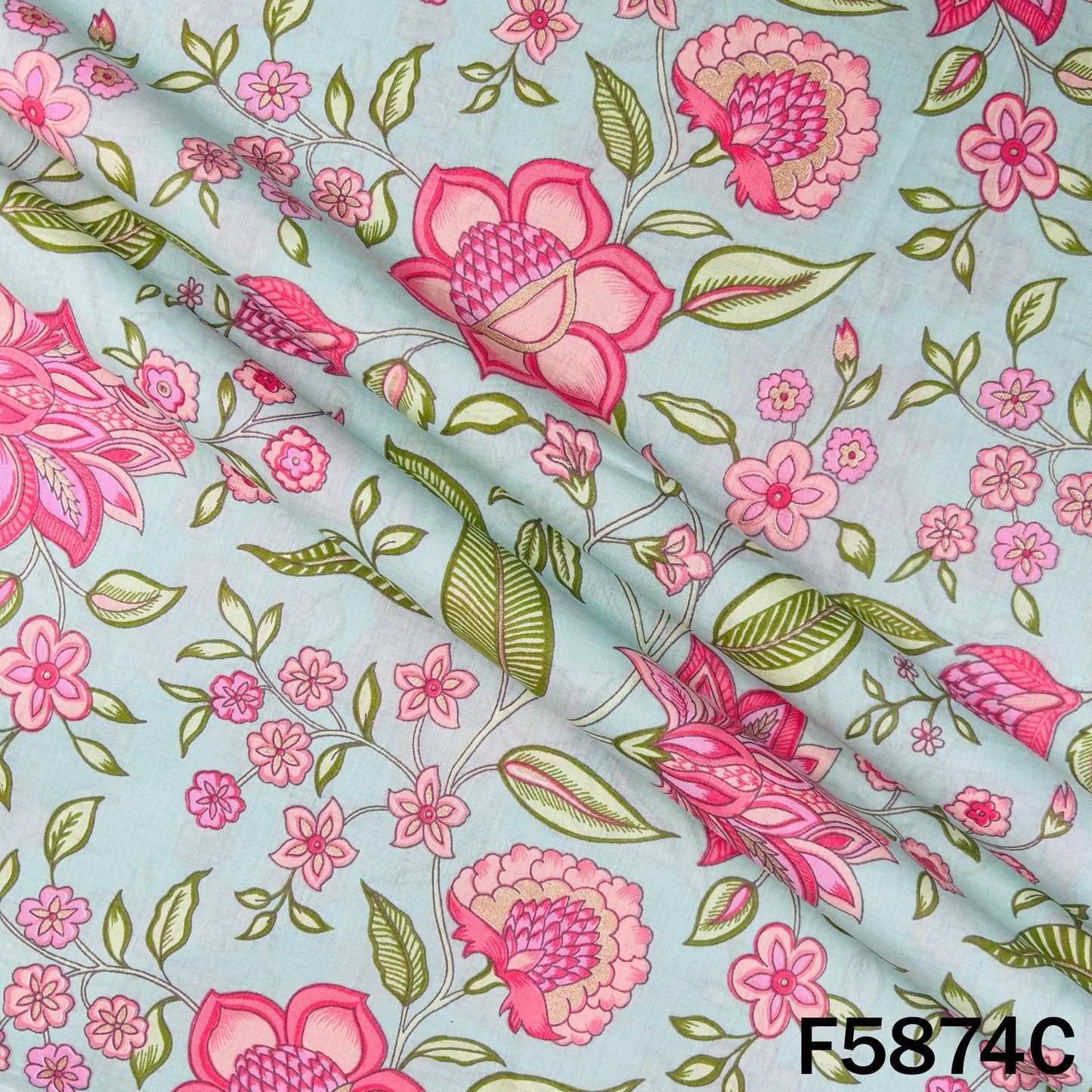Flower Print Cambric Cotton Fabric -  F5874