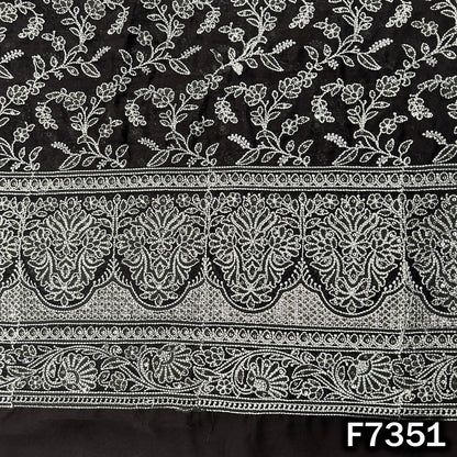 Thread Sequins Embroidered Georgette Fabric - F7351
