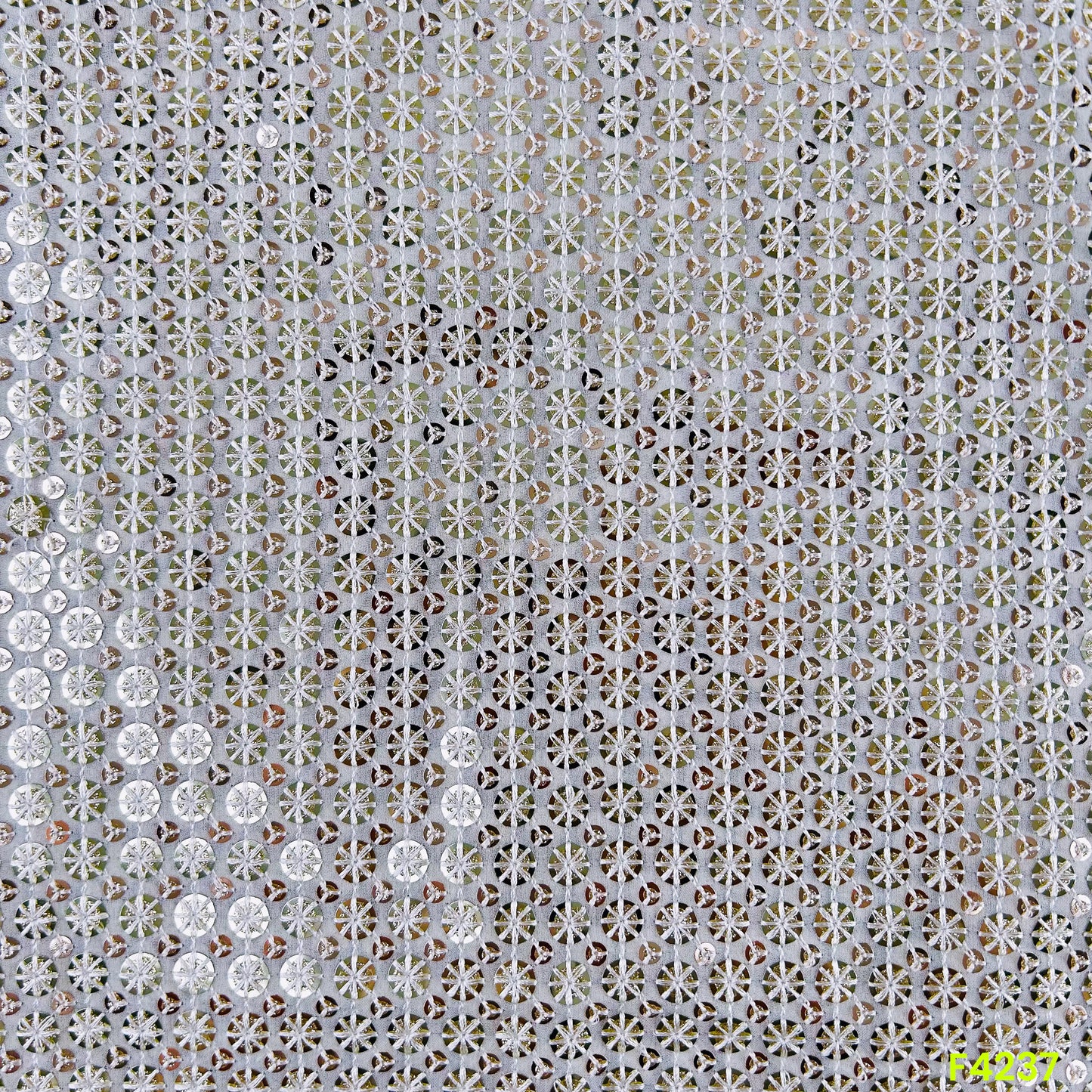 Dyeable Thread Sequins Embroidered Georgette Fabric-F4237