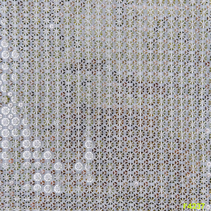 Dyeable Thread Sequins Embroidered Georgette Fabric-F4237