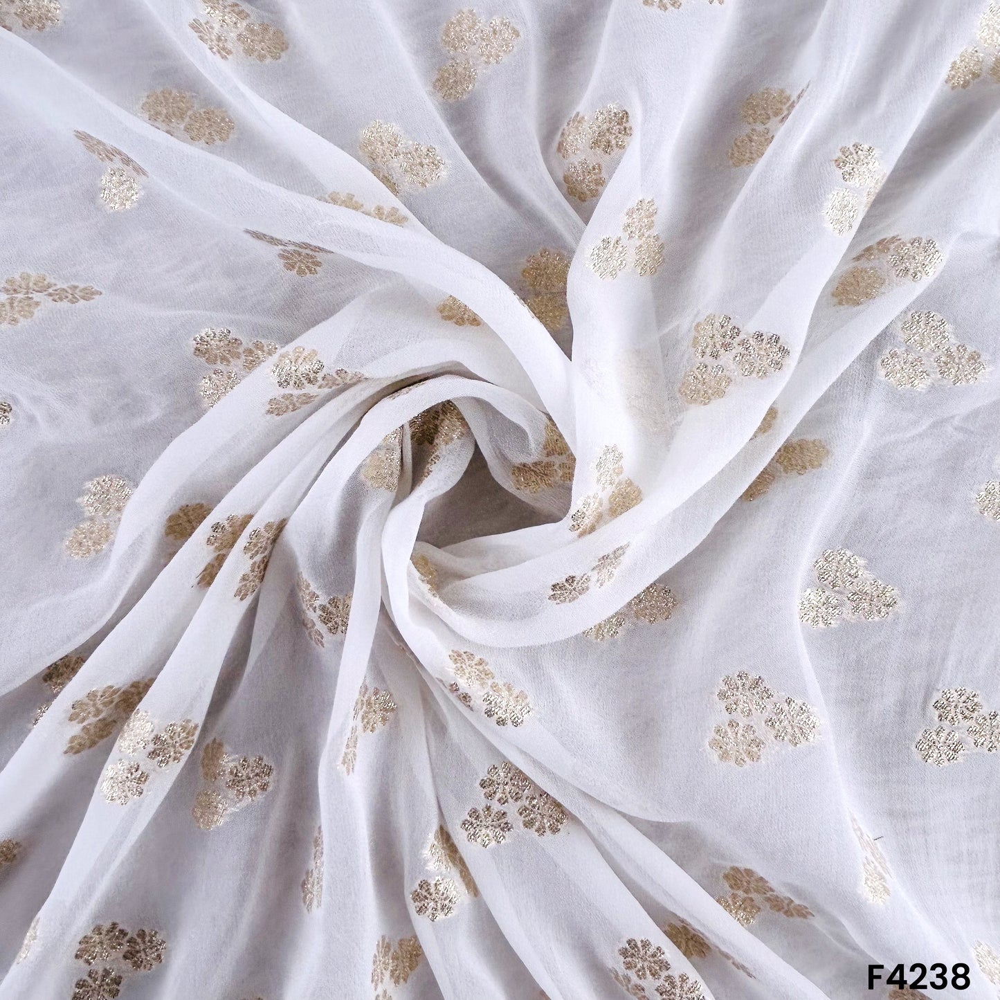 Dyeable Zari Work Georgette Fabric - F4238