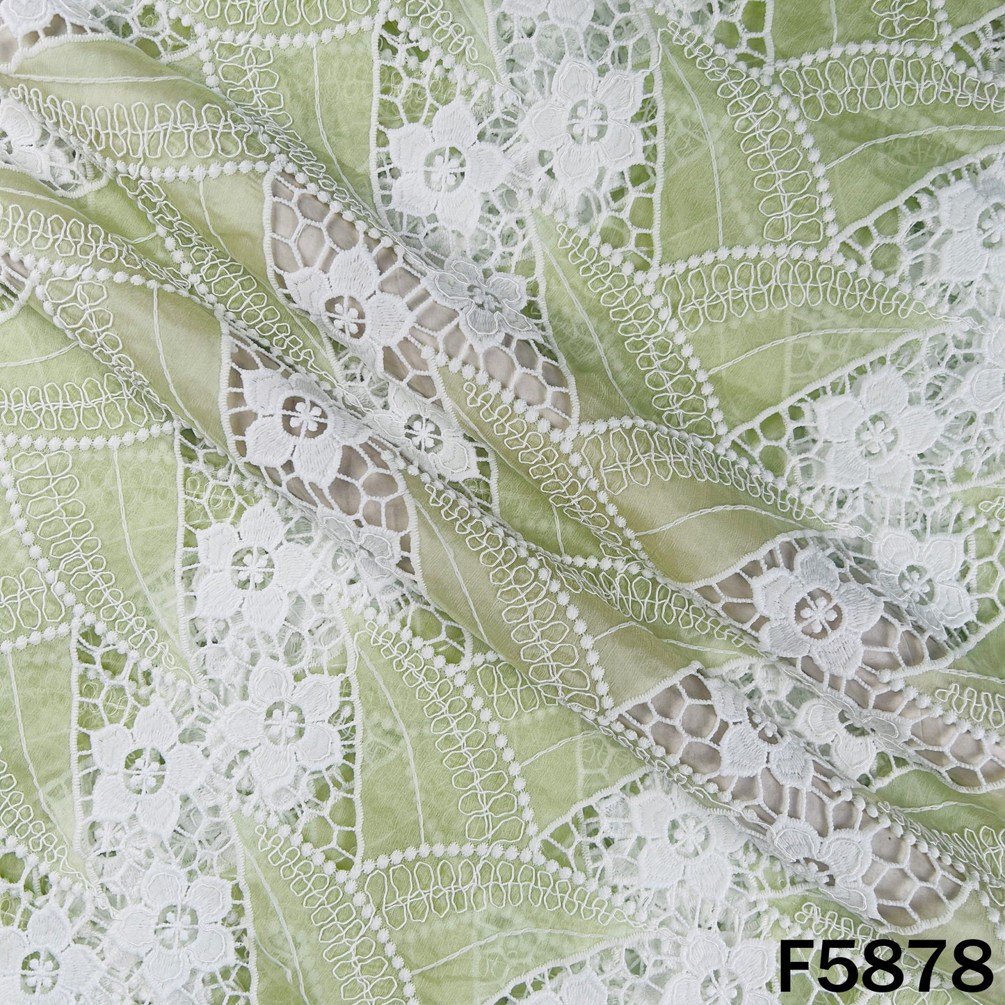 Imported Cut Work Lace Fabric - F5878