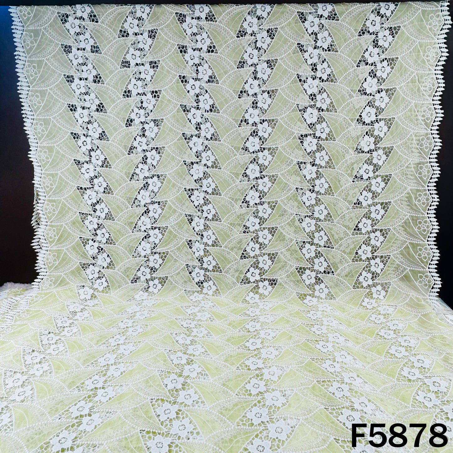 Imported Cut Work Lace Fabric - F5878