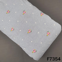 Stripes Thread Work Handloom Cotton Fabric - F7354