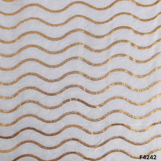 Dyeable Zari Embroidered Georgette Fabric- F4242