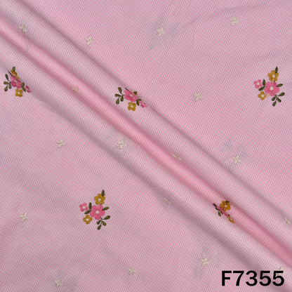 Stripes Thread Work Check Cotton Fabric - F7355