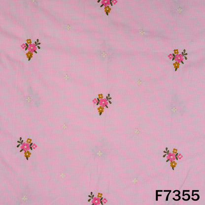 Stripes Thread Work Check Cotton Fabric - F7355